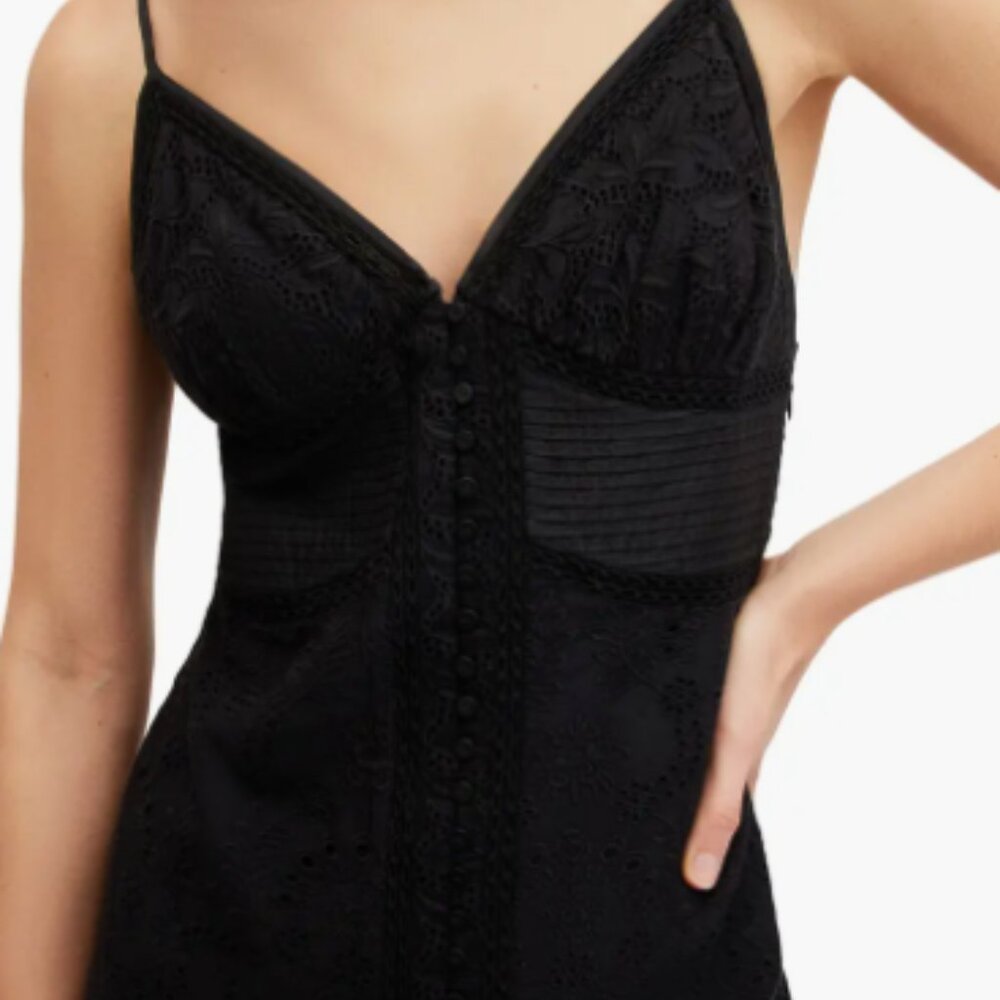 All Saints Dahlia Black Maxi Dress Size 8 NWOT - Picture 2 of 6